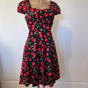DOLLY and DOTTY gorgeous Cherries 🍒 printed midi womens size 12” DRESS